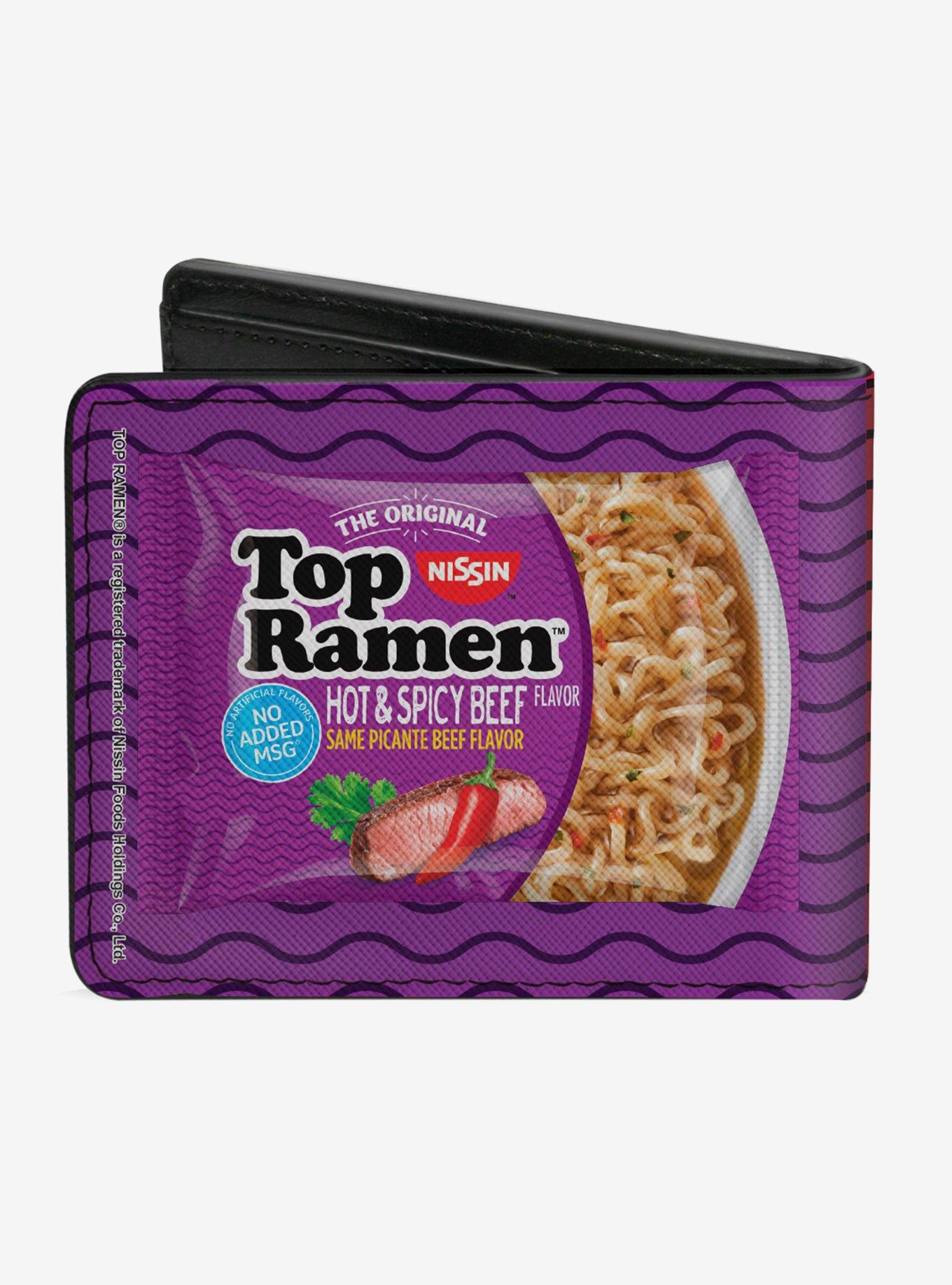 Top Ramen Vivid Beef and Hot Spicy Beef Packages Noodle Wave Bi-fold Wallet, , alternate