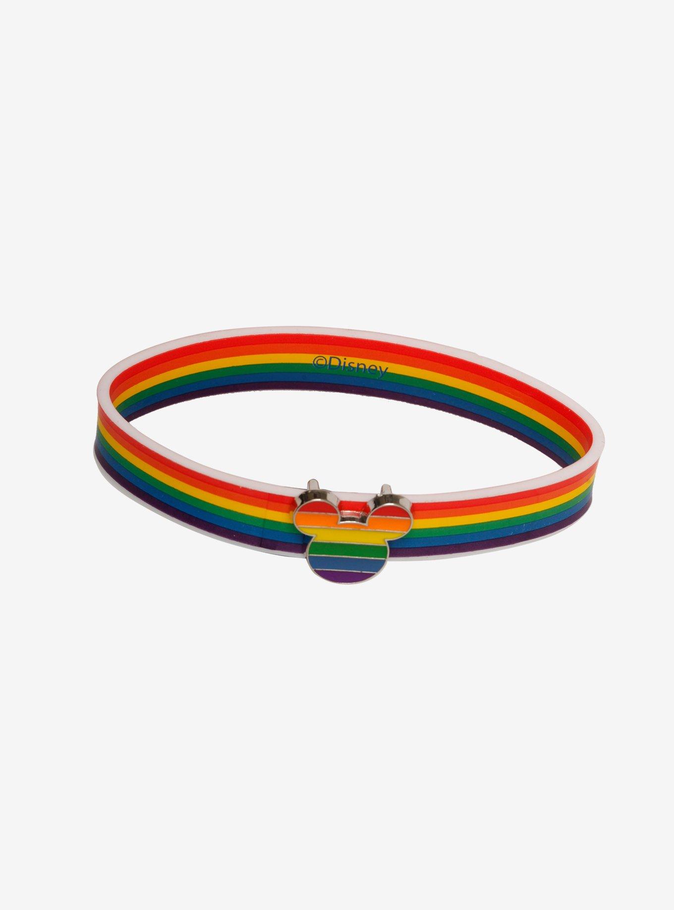 Disney Mickey Mouse Rainbow Rubber Bracelet, , alternate