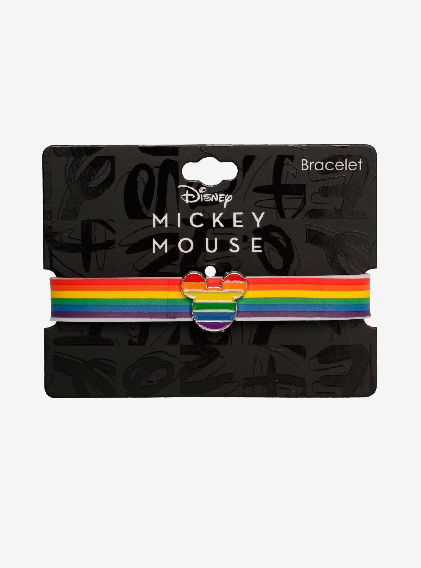 Disney Mickey Mouse Rainbow Rubber Bracelet, , alternate