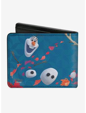 Disney Frozen 2 Sven Olaf Parts Swirling Leaves Blues Multi Color Bi-Fold Wallet, , hi-res