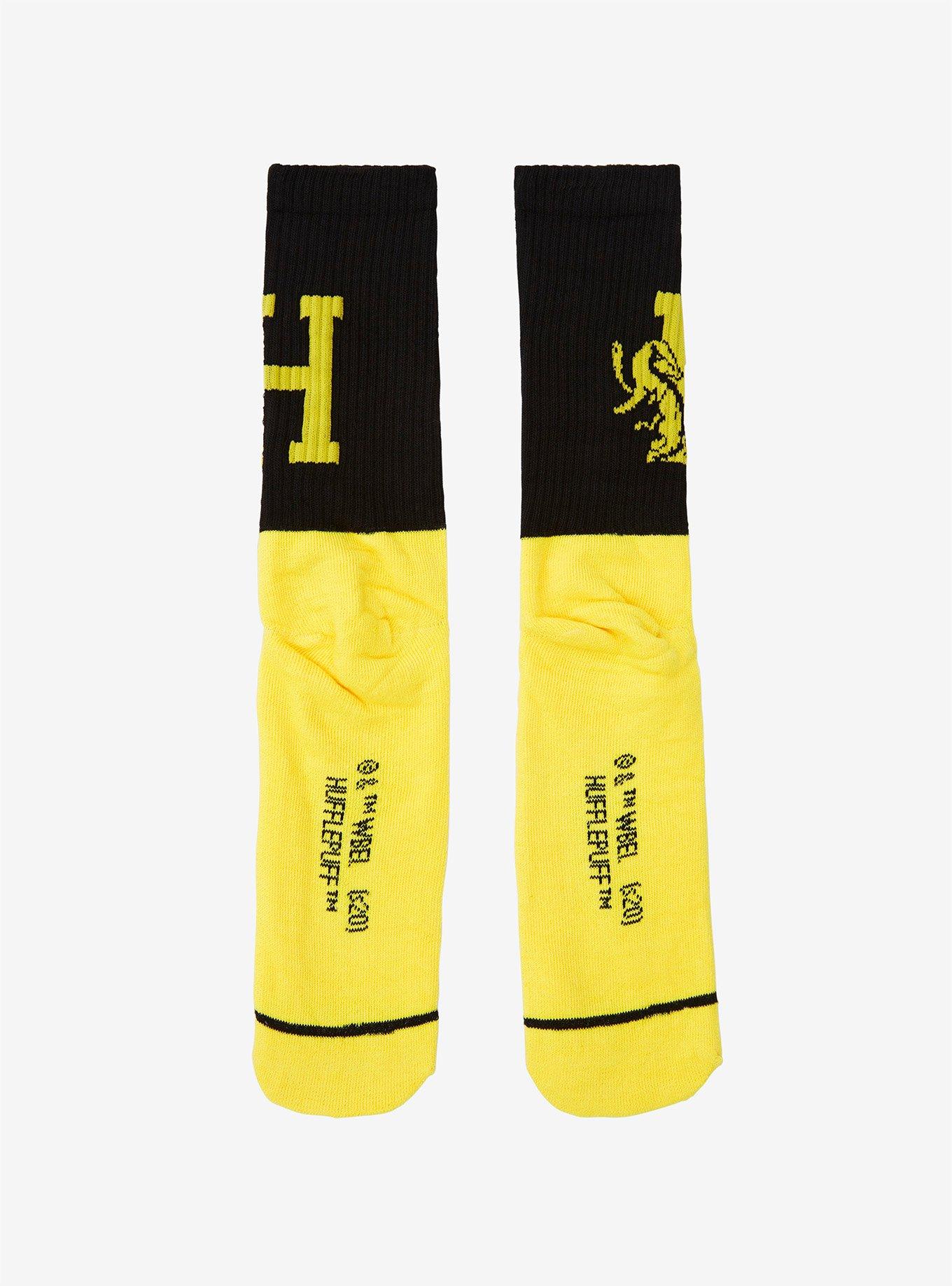 Harry Potter Hufflepuff 2-Tone Crew Socks - BoxLunch Exclusive, , alternate
