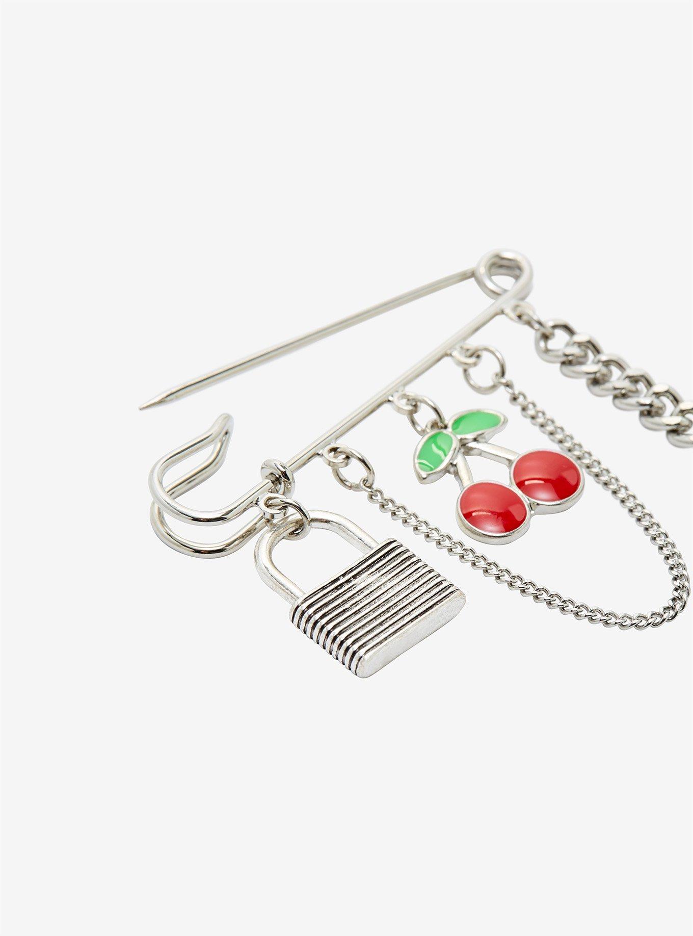 Cherry Padlock Chain Safety Pin, , alternate