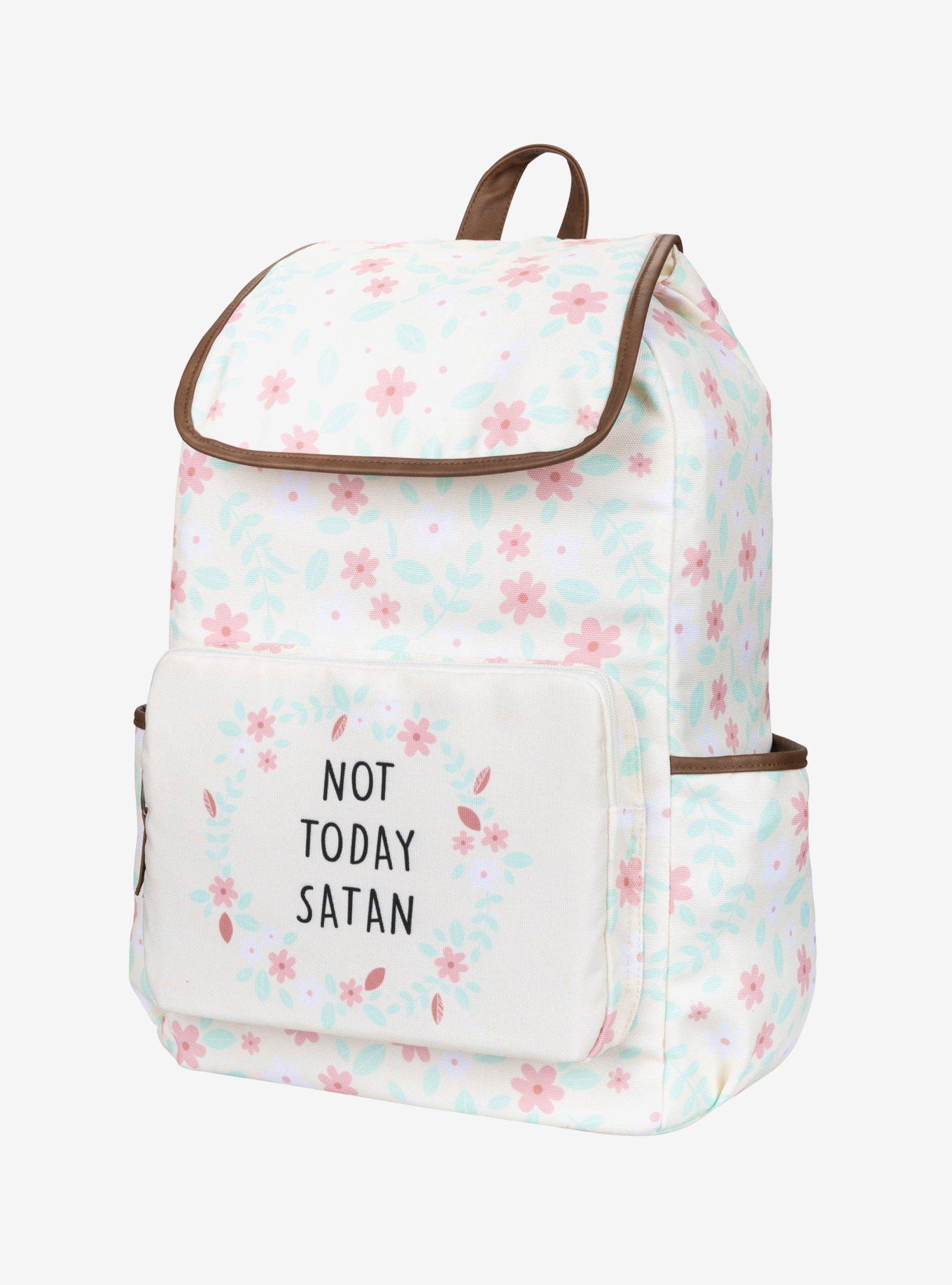 Not Today Satan Drawstring Backpack, , alternate