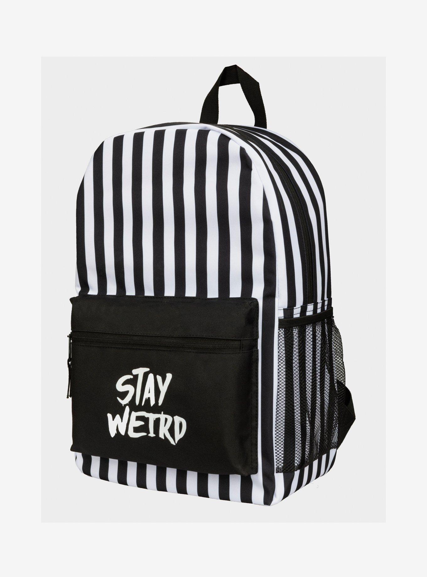 Stay Weird Striped Backpack, , alternate