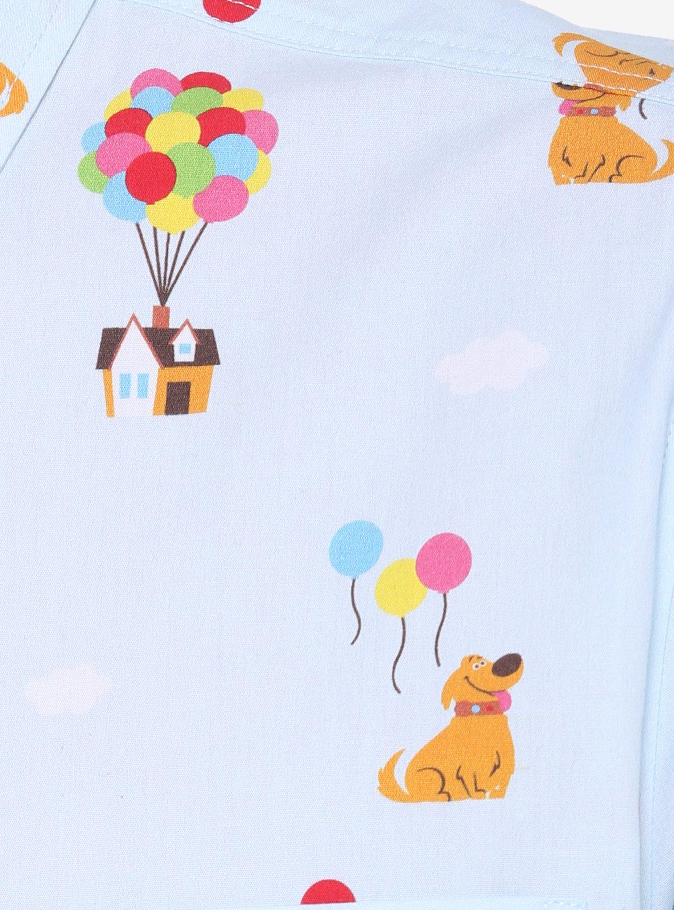 Disney Pixar Up Dug & Balloons Woven Button-Up - BoxLunch Exclusive, BLUE, alternate