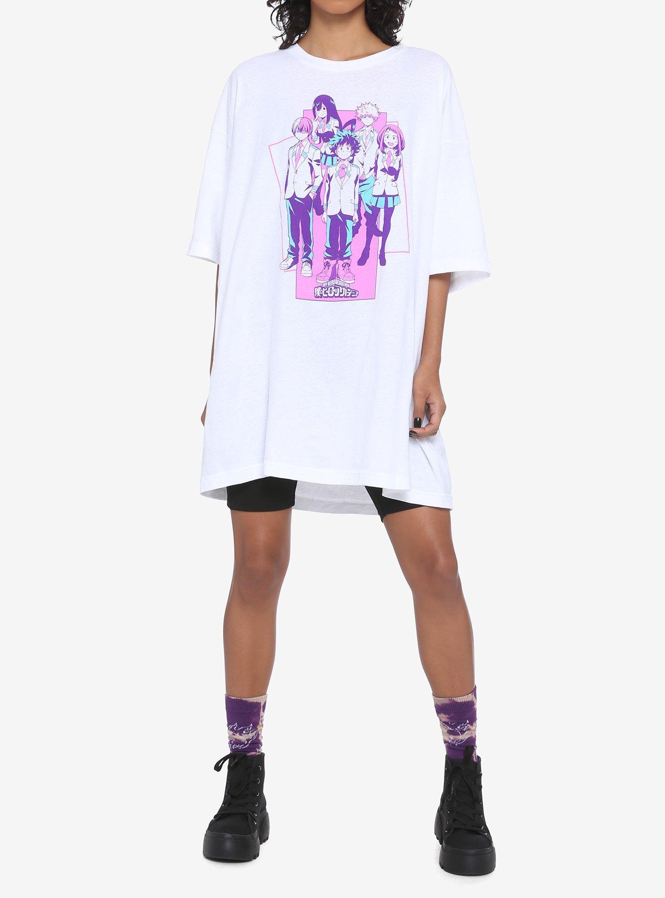 My Hero Academia Pastel Group Oversized Girls T-Shirt, MULTI, alternate