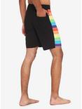 Rainbow Stripe Swim Trunks, MULTI, alternate