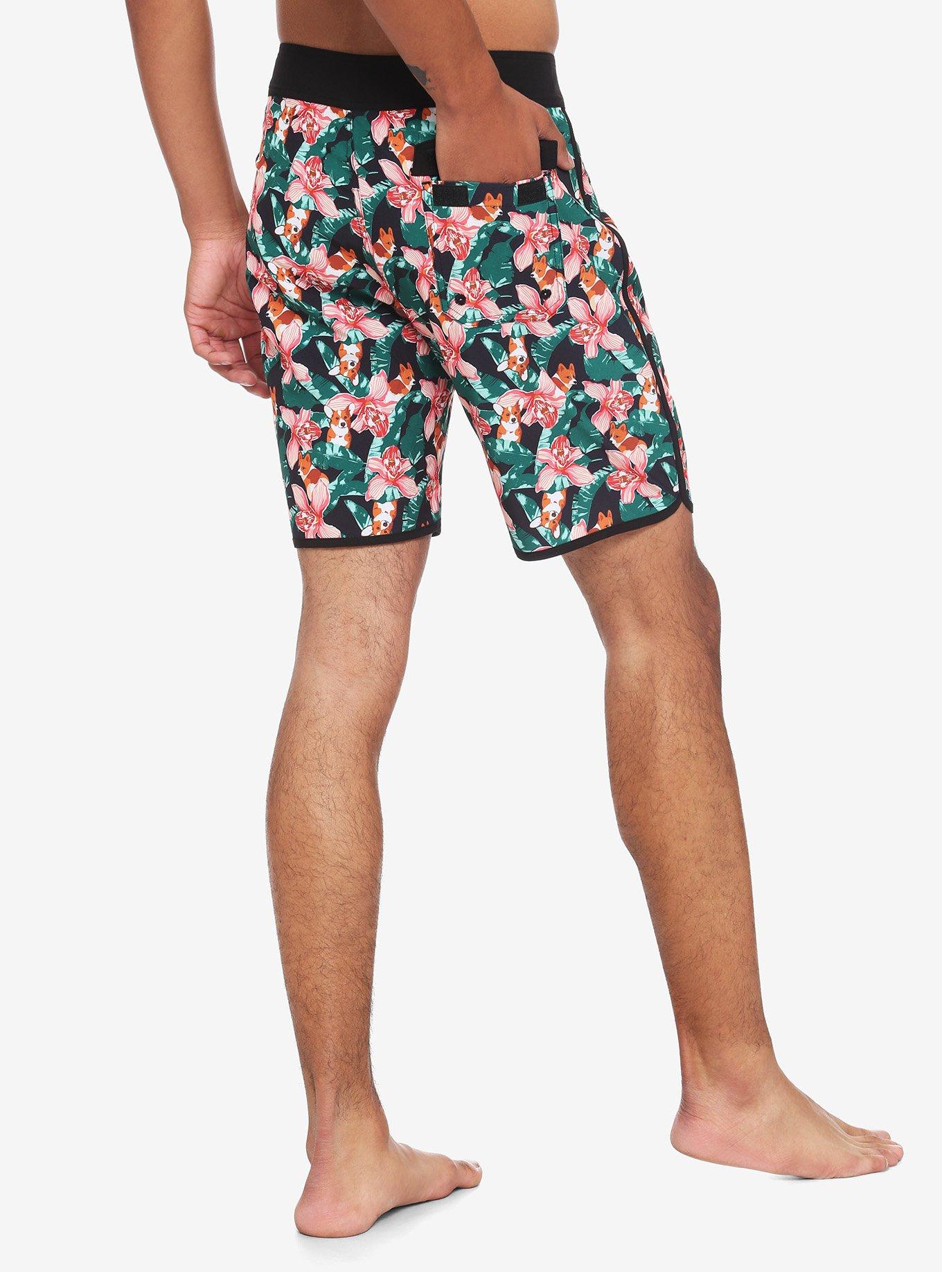 Tropical Corgi Swim Trunks, MULTI, alternate - view 3