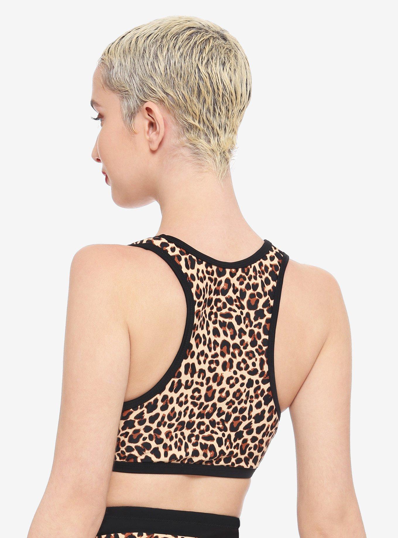 Leopard Sporty Swim Top, MULTI, alternate