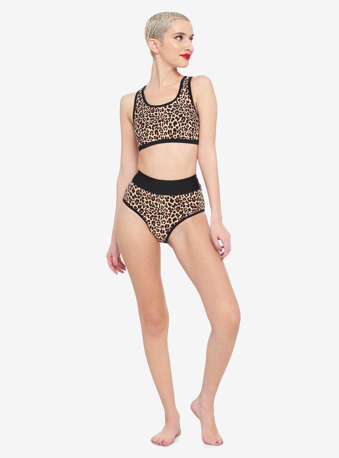 Leopard Sporty Swim Top, MULTI, alternate
