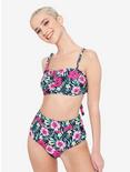 Pink Tropical Floral Bandeau Swim Top, MULTI, alternate