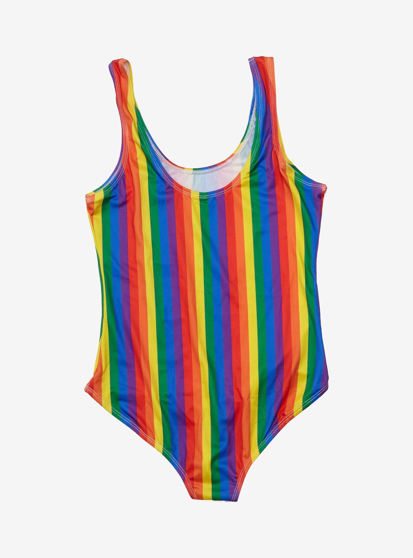 Rainbow Stripe Bodysuit, MULTI, alternate