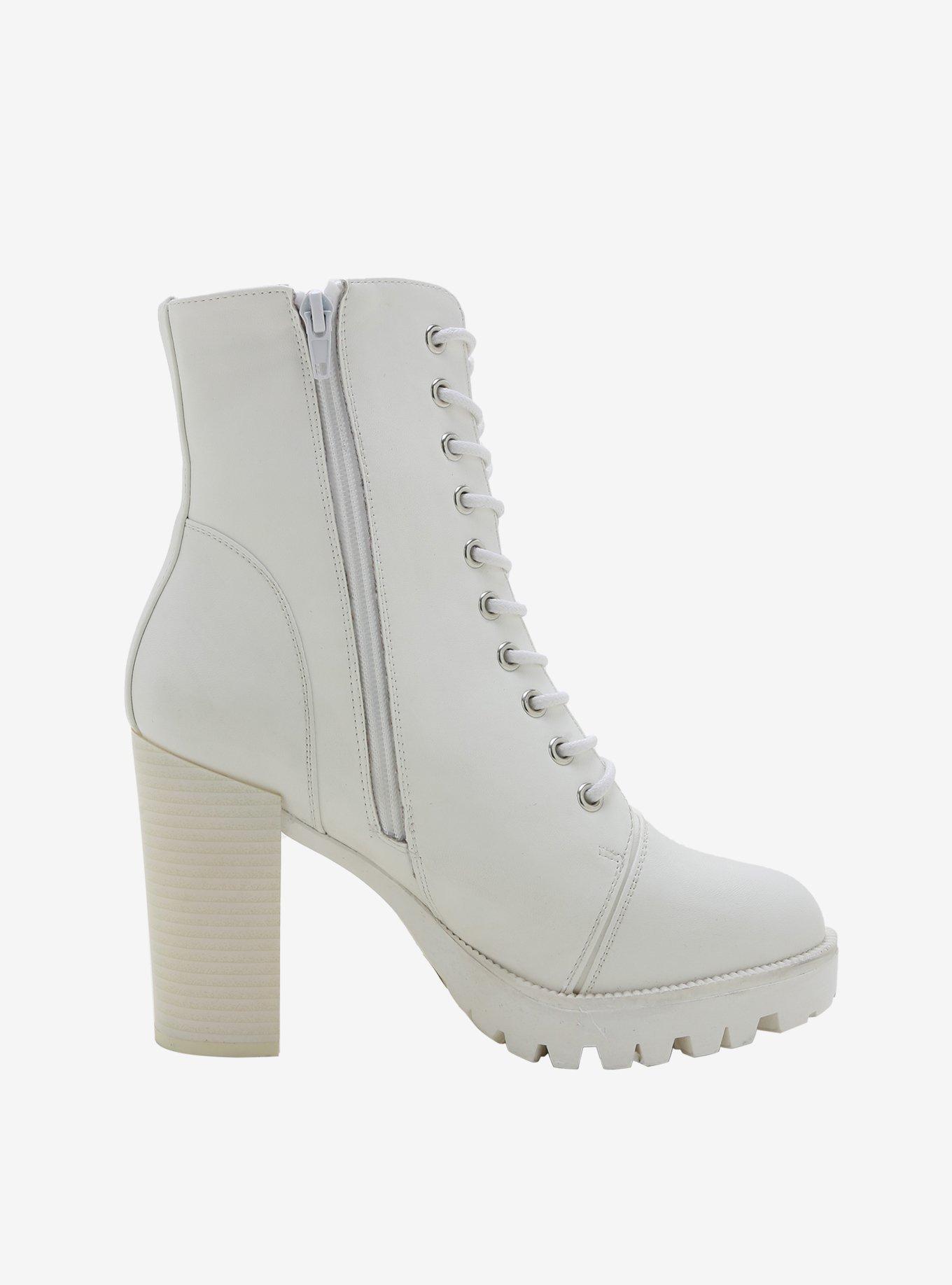 Ivory Heel Combat Boots, MULTI, alternate
