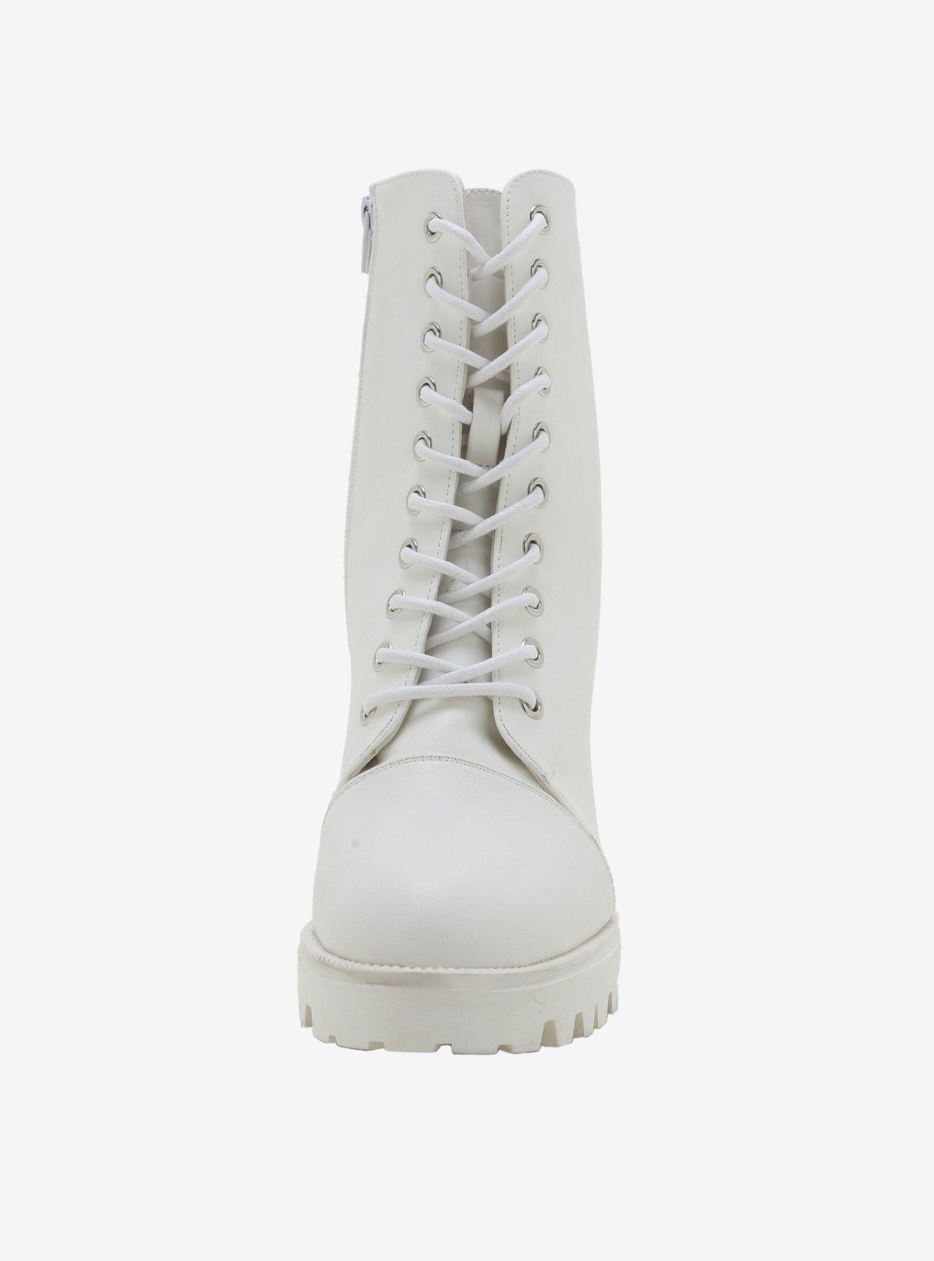 Ivory Heel Combat Boots, MULTI, alternate