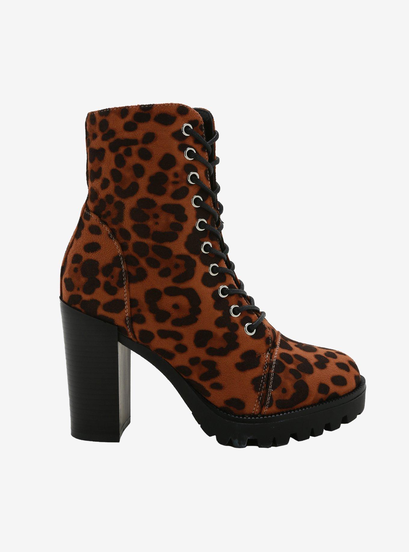 Leopard Heel Combat Boots, MULTI, alternate