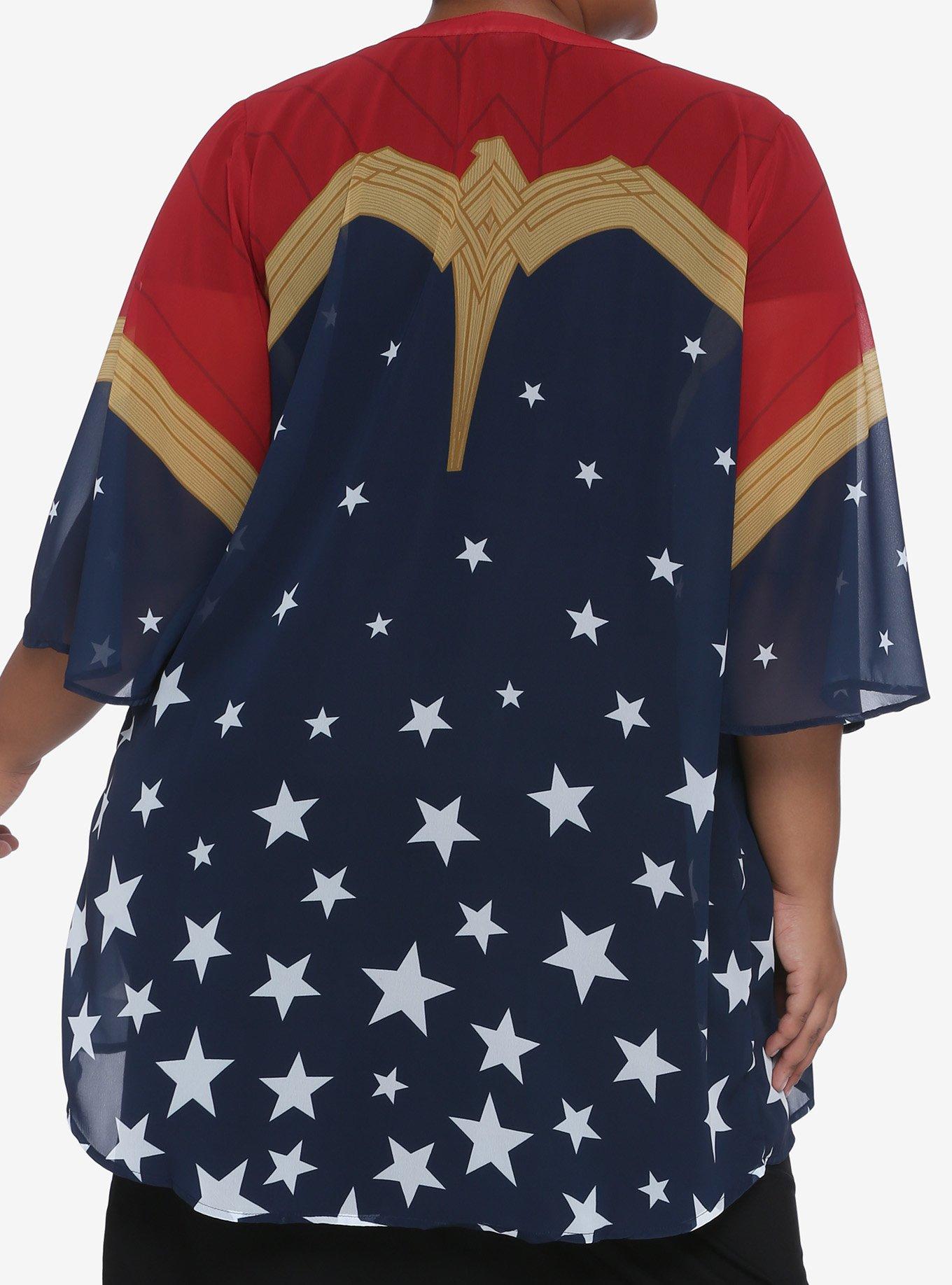 Her Universe DC Comics Wonder Woman 1984 Armor Midi Kimono Plus Size, MULTI, alternate