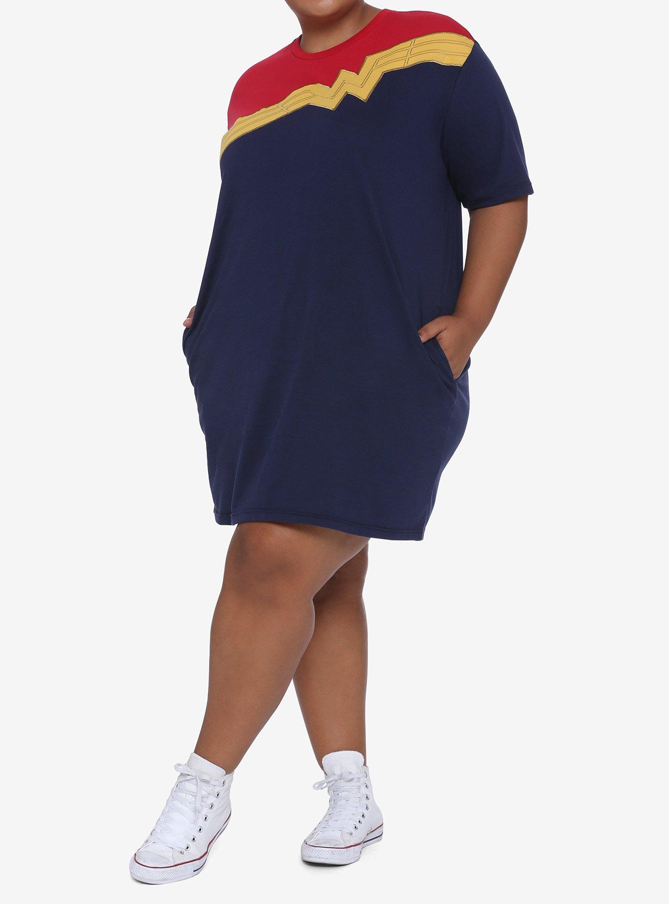 Her Universe DC Comics Wonder Woman 1984 Color-Block T-Shirt Dress Plus Size, MULTI, alternate