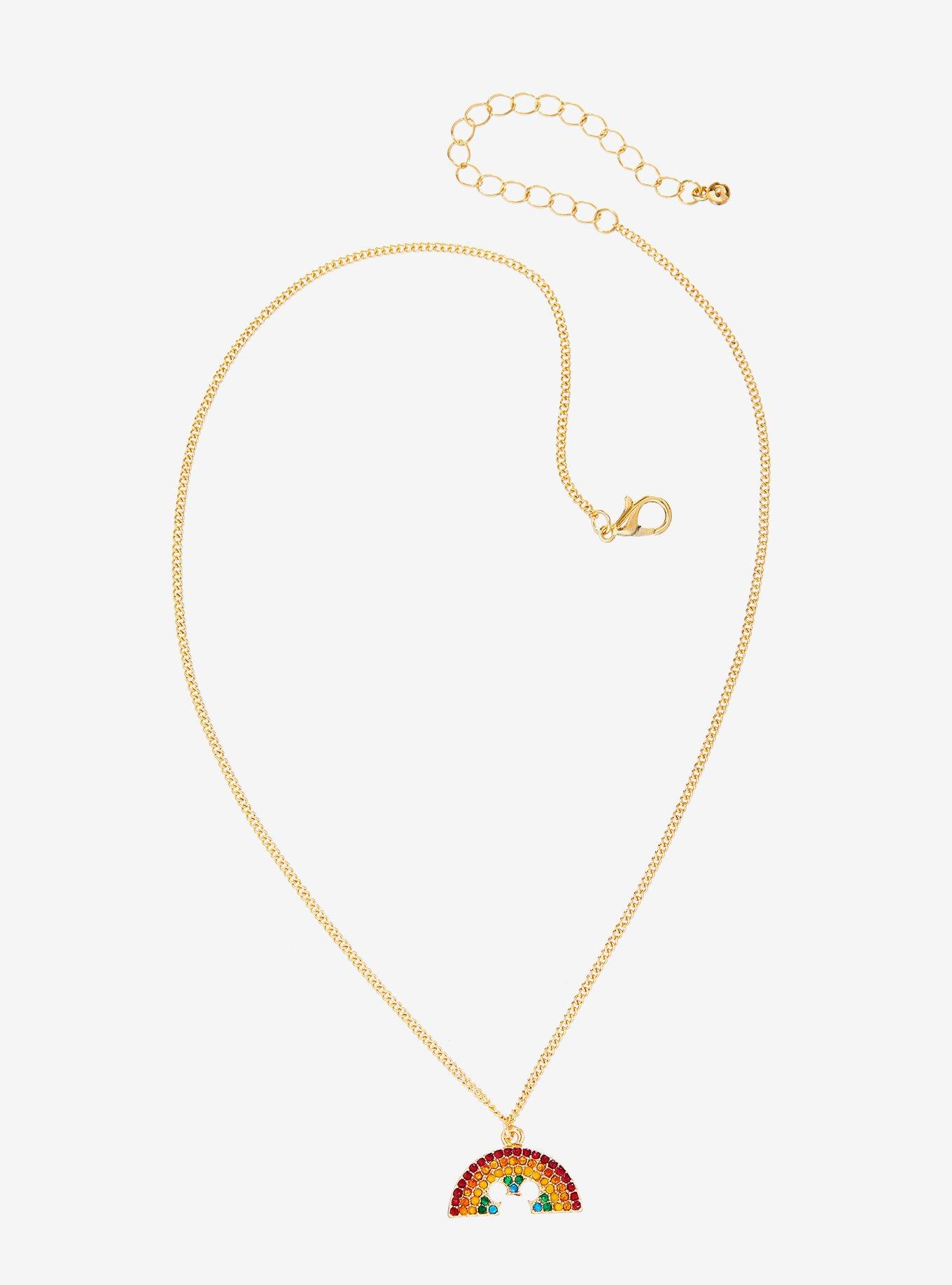 Disney Mickey Mouse Ears Rainbow Necklace, , alternate