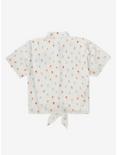 Disney Mickey Mouse Flowers Women's Tie-Front Woven Top - BoxLunch Exclusive, MULTI, alternate