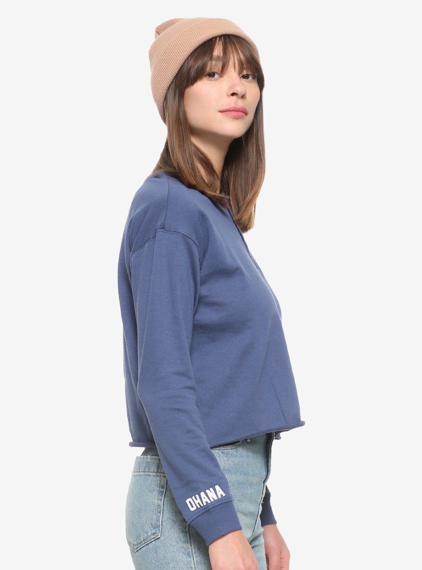 Disney Lilo & Stitch Stitch Ohana Women's Henley Sweater - BoxLunch Exclusive, BLUE, alternate