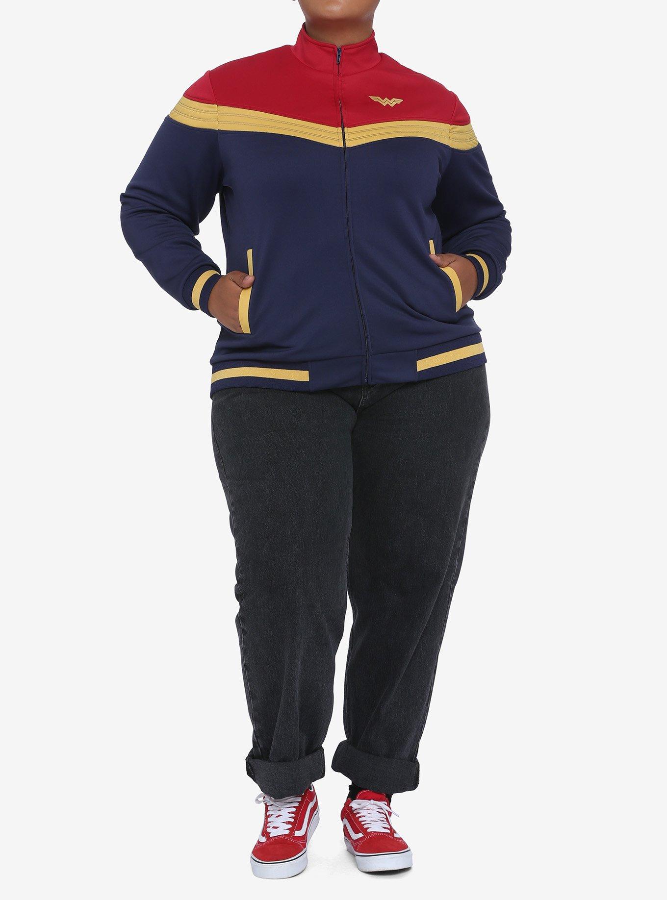 Her Universe DC Comics Wonder Woman 1984 Logo Girls Track Jacket Plus Size, MULTI, alternate