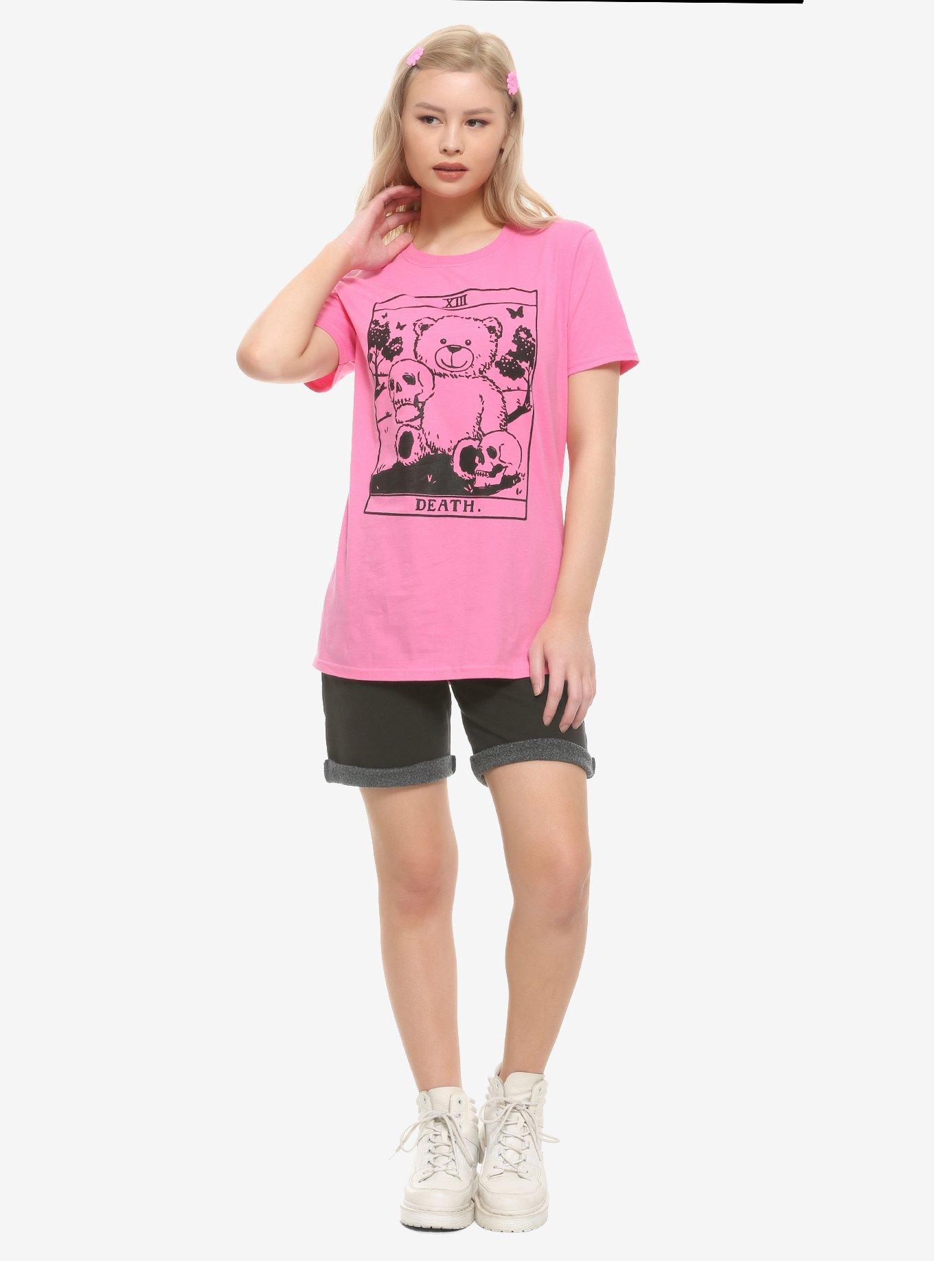 Teddy Bear Death Tarot Card Girls T-Shirt, BLACK, alternate