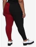 HT Denim Red & Black Split Leg Hi-Rise Super Skinny Jeans Plus Size, MULTI, alternate