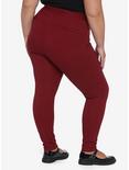 Black & Red Houndstooth Ultra Hi-Rise Skinny Pants Plus Size, HOUNDSTOOTH PLAID, alternate