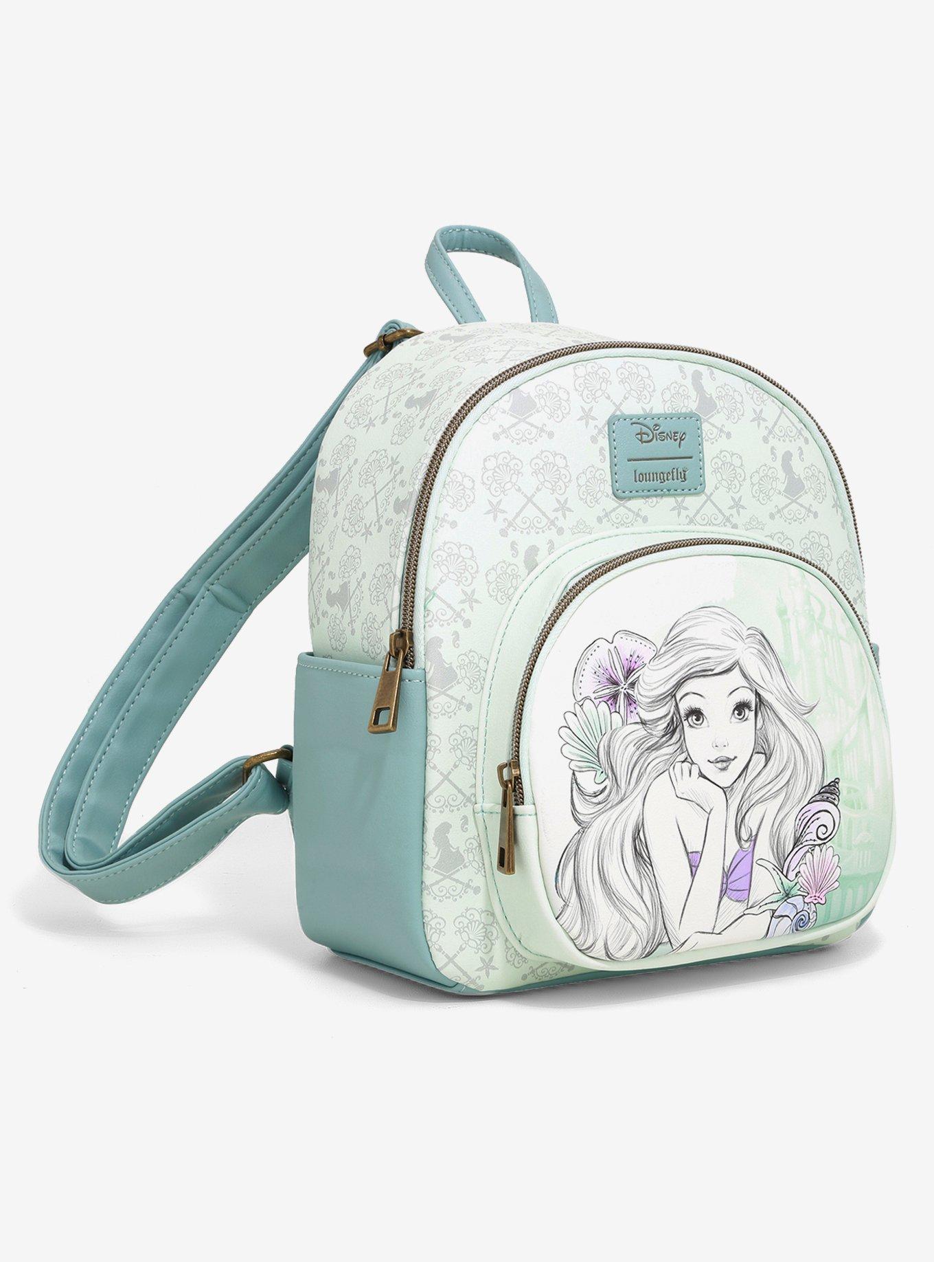 Loungefly Disney The Little Mermaid Blue Sketch Mini Backpack, , alternate