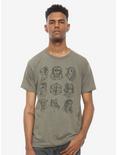 Critical Role The Mighty Nein Character Sketch T-Shirt, OLIVE, alternate