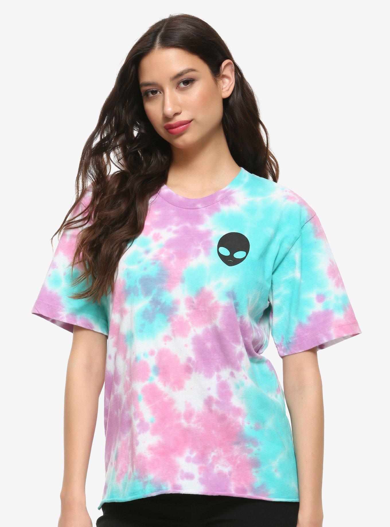 Alien Humans Are The Worst Tie-Dye Girls T-Shirt, BLUE, alternate - view 2