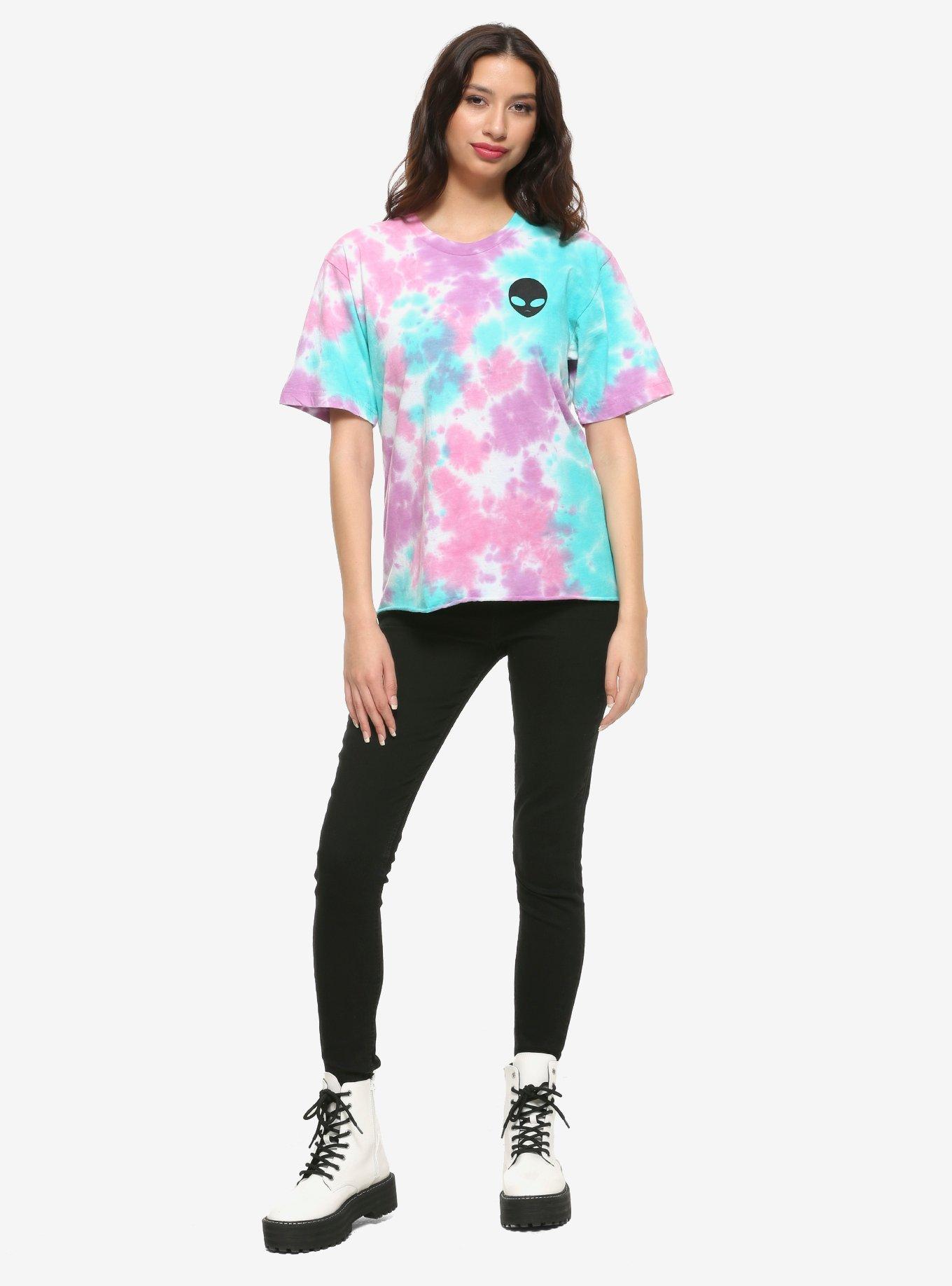 Alien Humans Are The Worst Tie-Dye Girls T-Shirt, BLUE, alternate - view 3