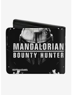 Star Wars The Mandalorian Bounty Hunter Black White Bifold Wallet, , hi-res