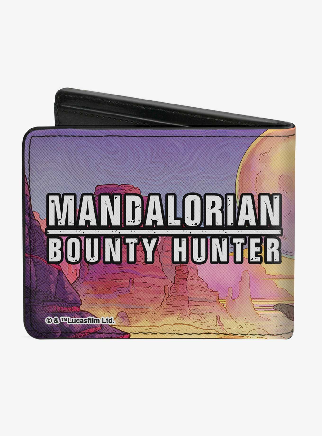 Star Wars The Mandalorian Bounty Hunter Riding Blurrg Bifold Wallet, , hi-res