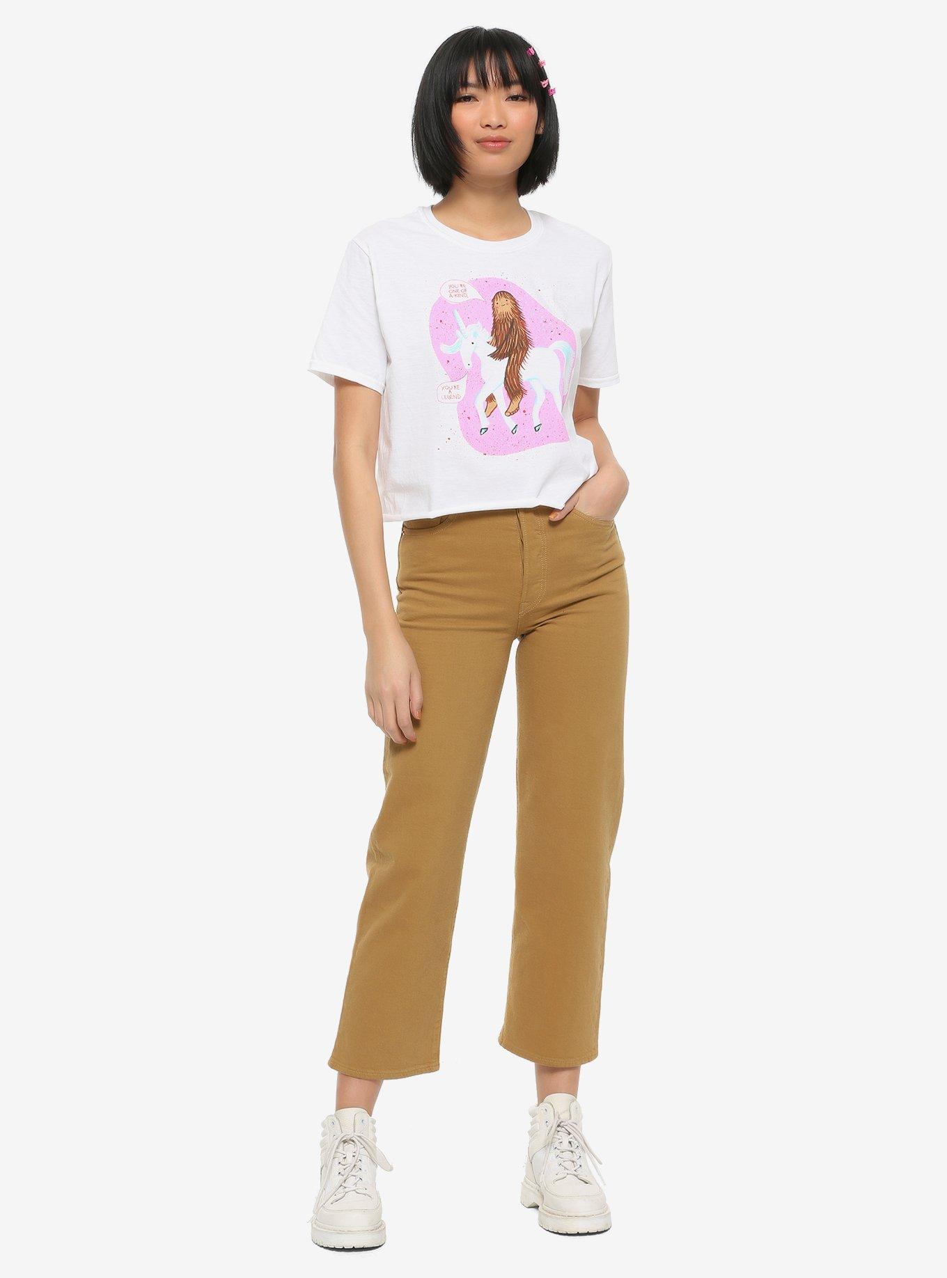 Bigfoot Unicorn Love Girls Crop T-Shirt By Bishop Lennon, MULTI, alternate