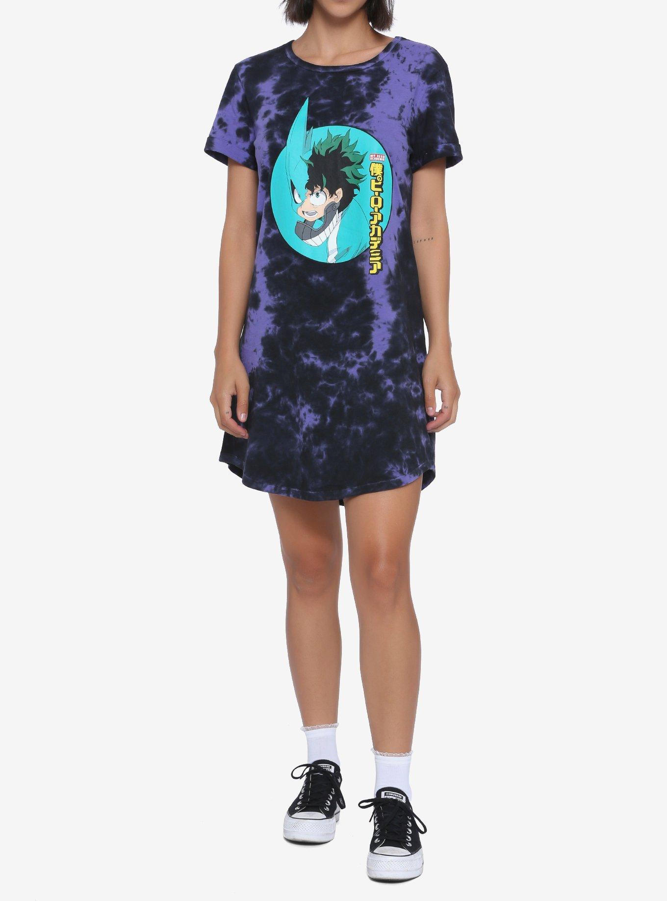 My Hero Academia Deku Half Mask Tie-Dye T-Shirt Dress, TIE DYE, alternate