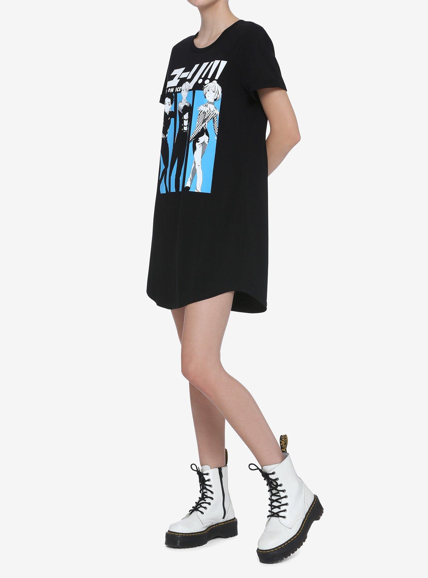 Yuri!!! On ICE Trio T-Shirt Dress, BLACK, alternate