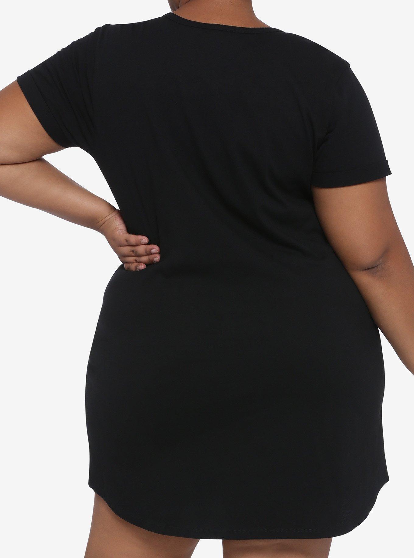 Yuri!!! On ICE Trio T-Shirt Dress Plus Size, BLACK, alternate