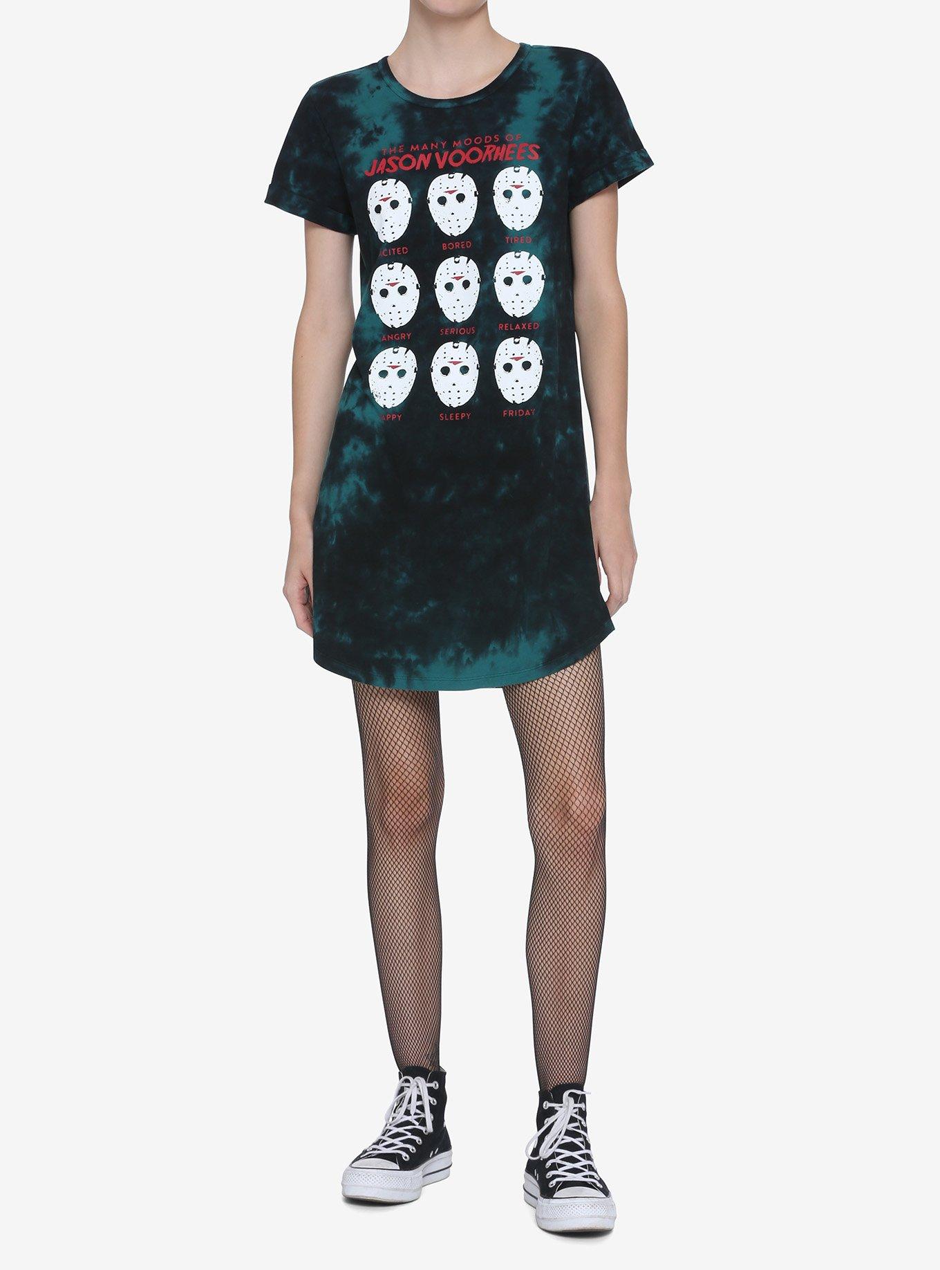 Friday The 13th Many Moods Of Jason Tie-Dye T-Shirt Dress, TIE DYE, alternate