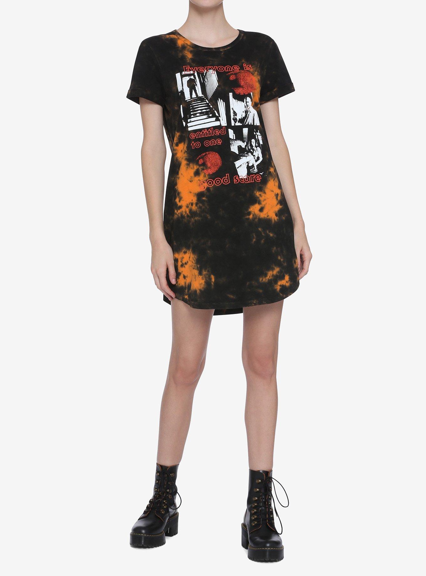 Halloween Michael Myers One Good Scare Tie-Dye T-Shirt Dress, MULTI, alternate