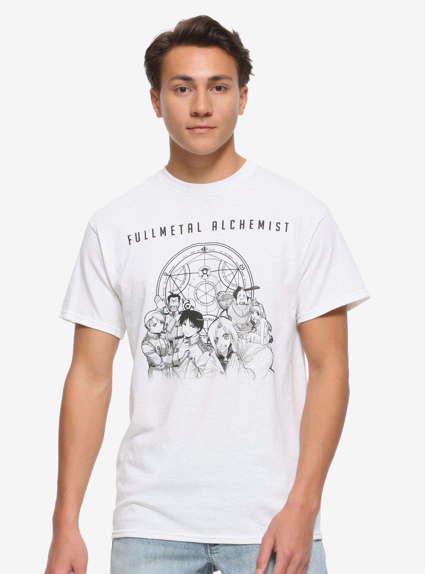 Fullmetal Alchemist Group Black & White T-Shirt, WHITE, alternate