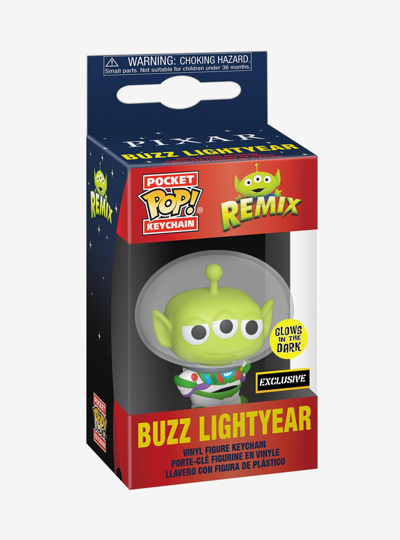 Funko Disney Pixar Remix Pocket Pop! Buzz Lightyear Glow-In-The-Dark Vinyl Key Chain Hot Topic Exclusive, , alternate