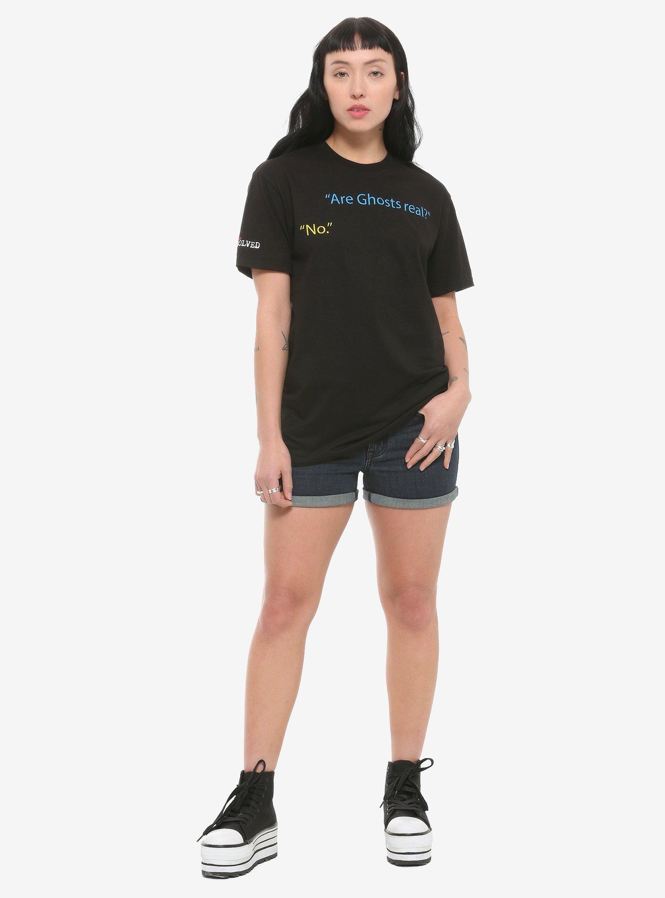 Buzzfeed Unsolved Are Ghosts Real Girls T-Shirt, MULTI, alternate