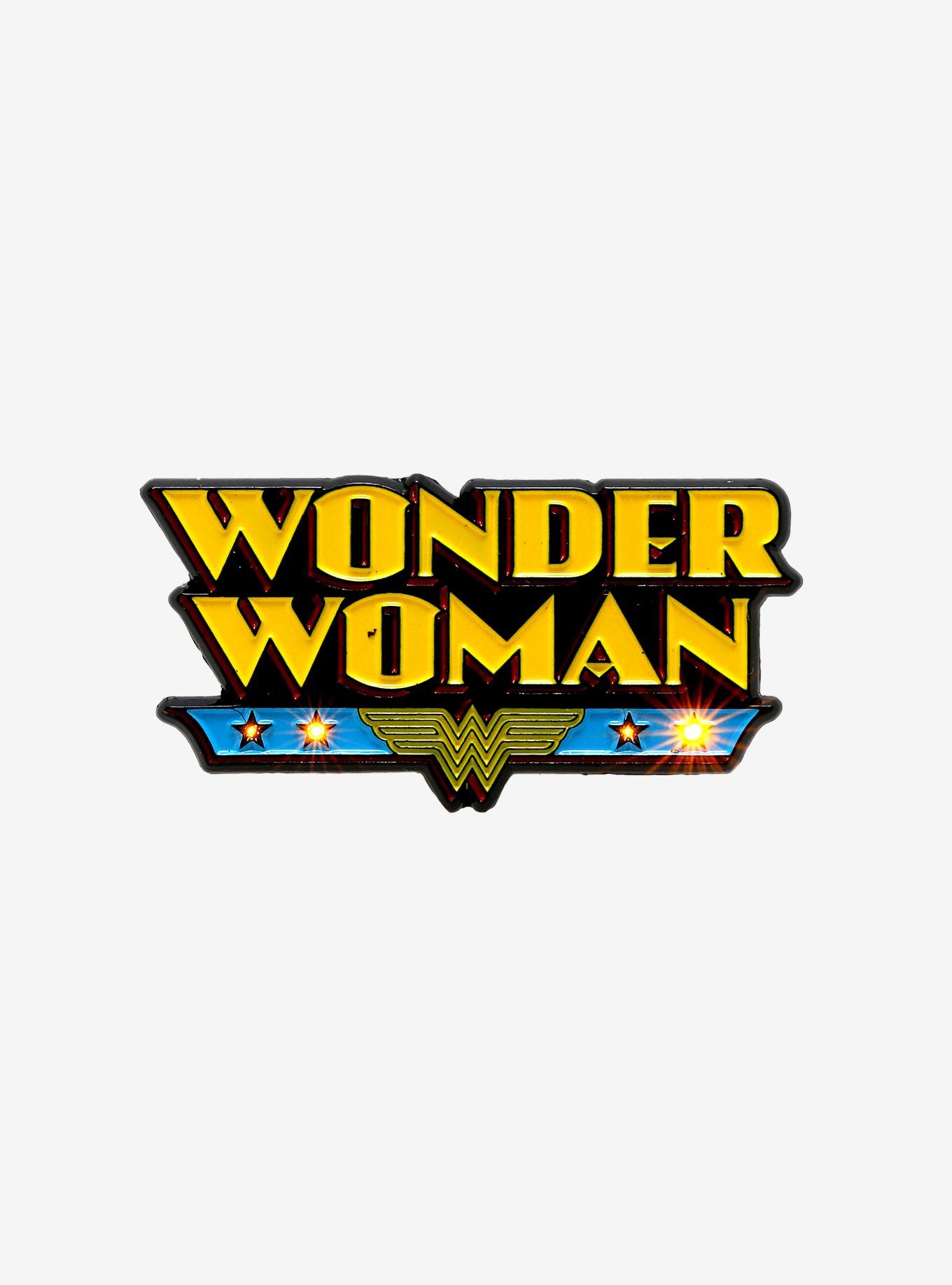 DC Comics Wonder Woman Classic Logo Light-Up Enamel Pin - BoxLunch Exclusive, , alternate
