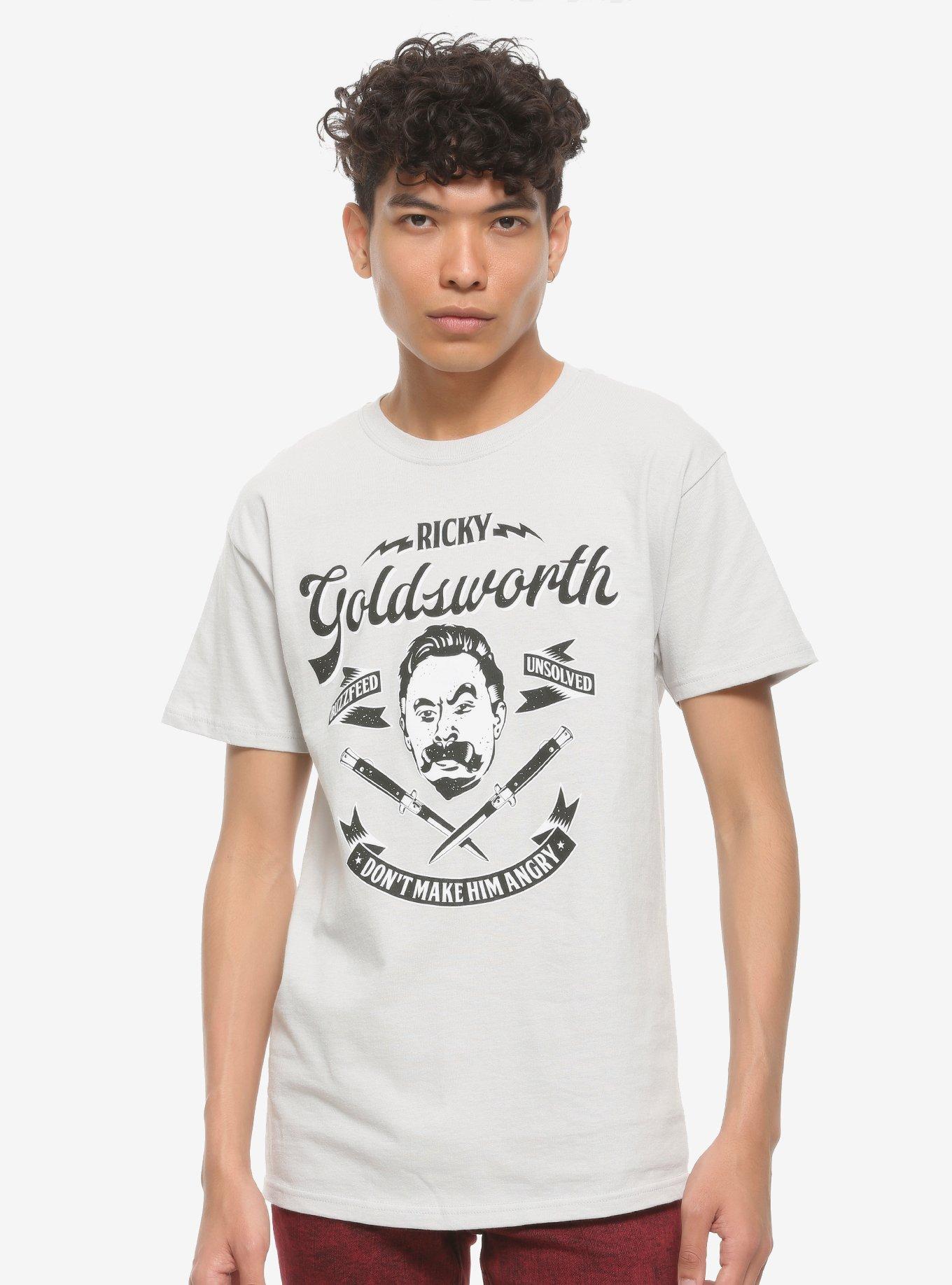 Buzzfeed Unsolved Ricky Goldsworth T-Shirt, GREY, alternate
