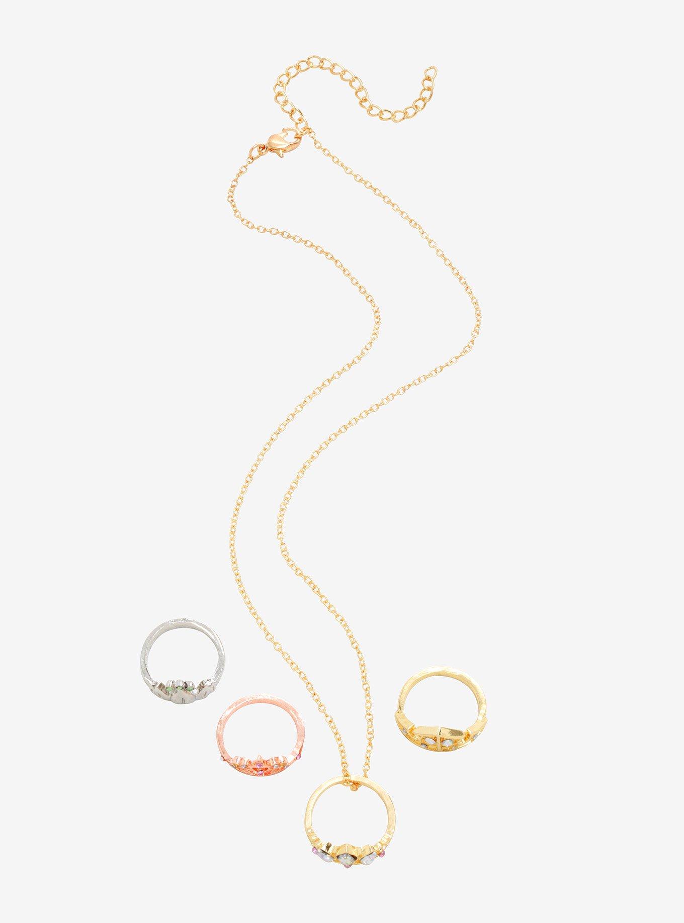 Disney Princess Crown Ring Interchangeable Charm Necklace - BoxLunch Exclusive, , alternate