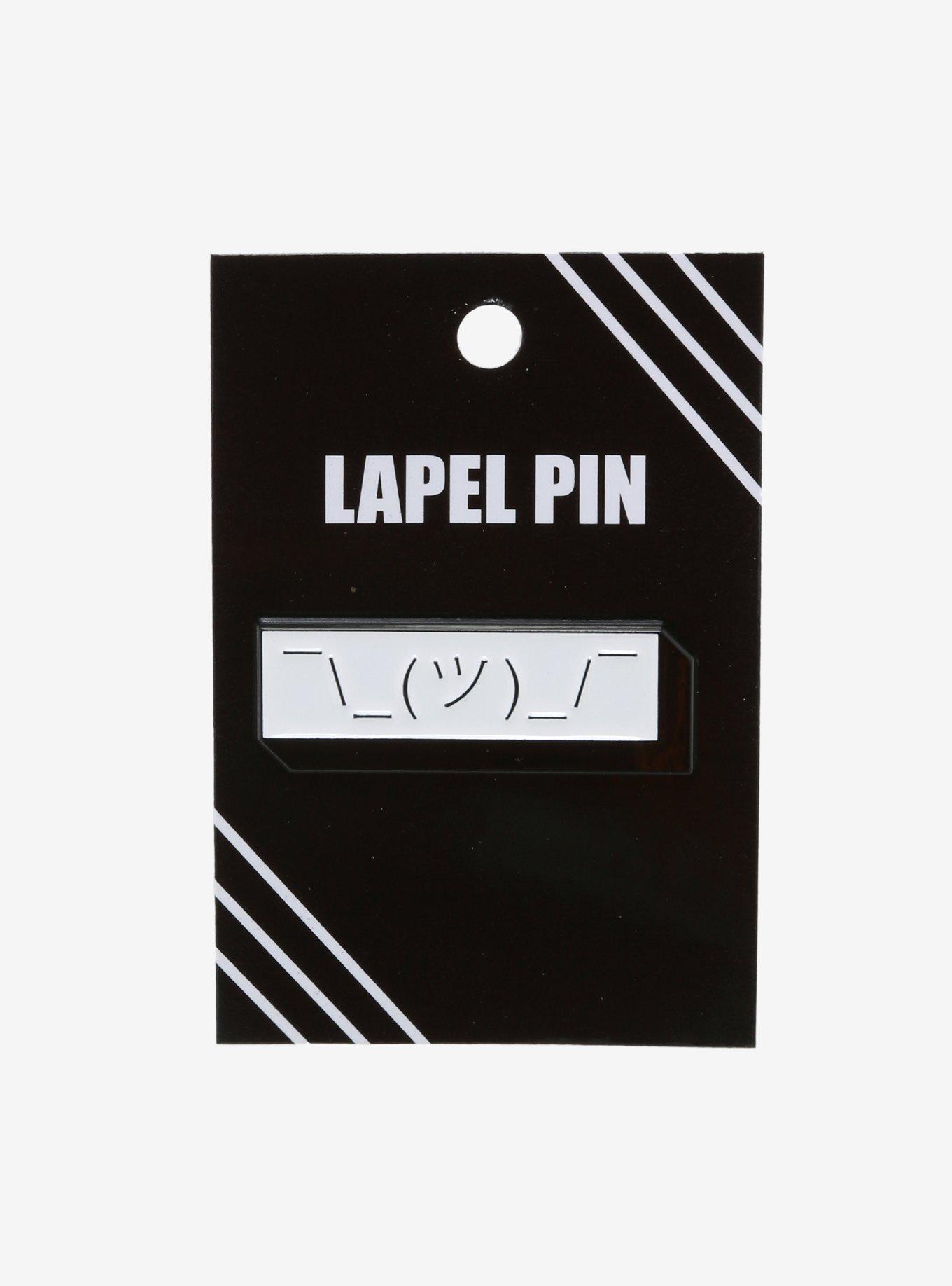 Shrug Text Enamel Pin, , alternate