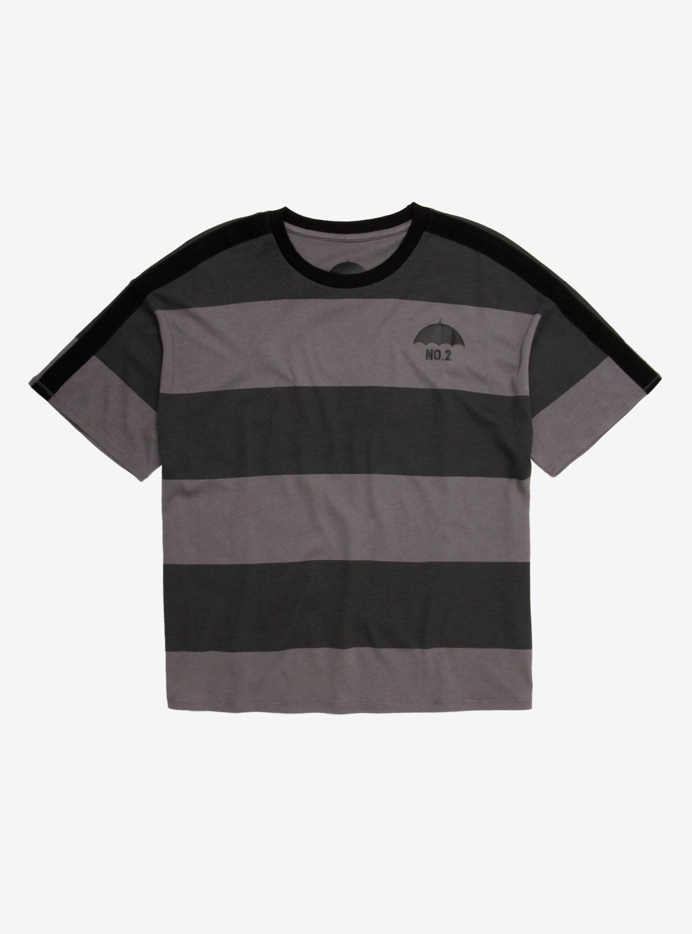 The Umbrella Academy Diego Stripe Girls Crop T-Shirt, BLACK, alternate