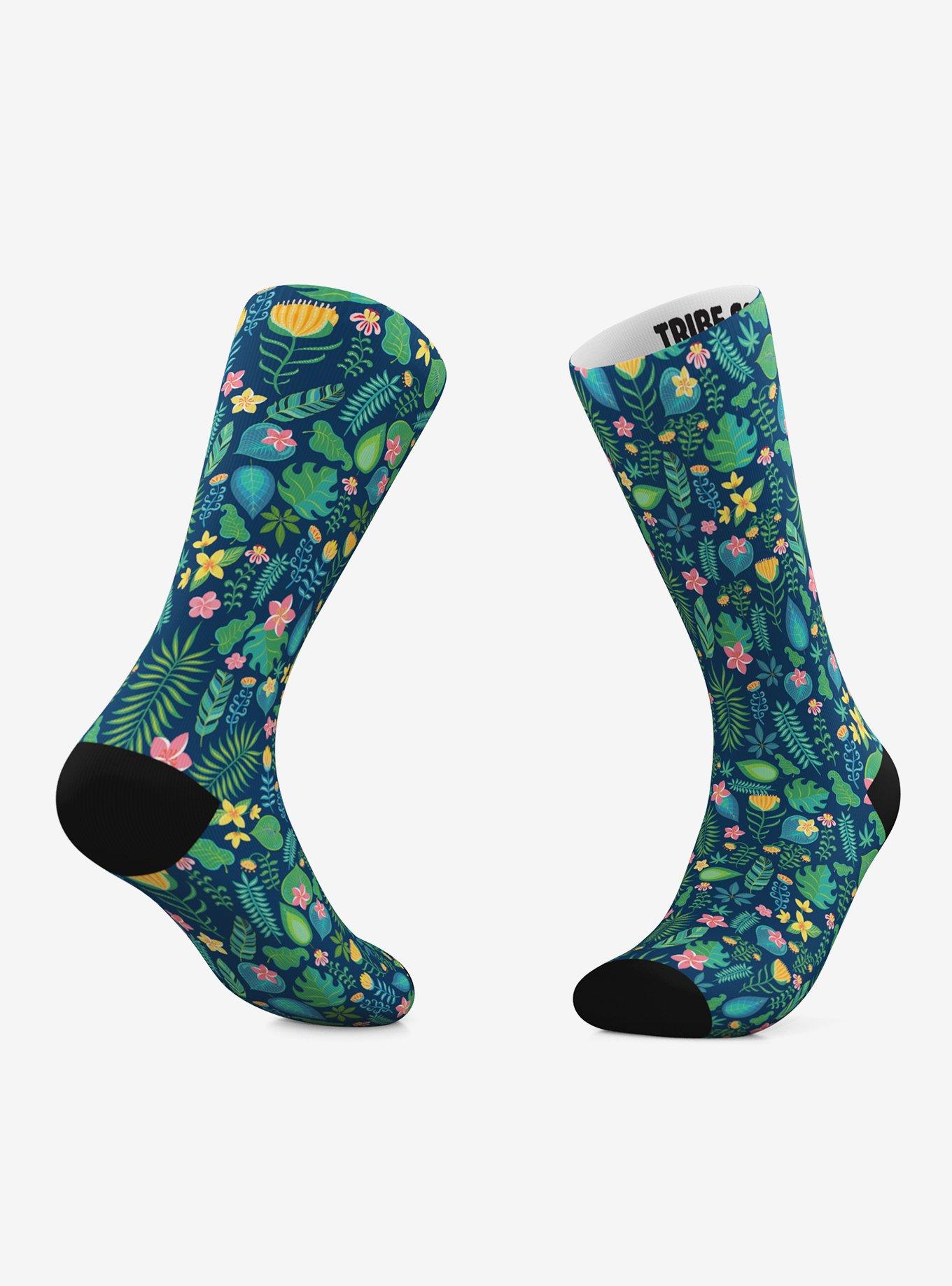 Jungle And Fauna Crew Socks 2 Pair, , hi-res