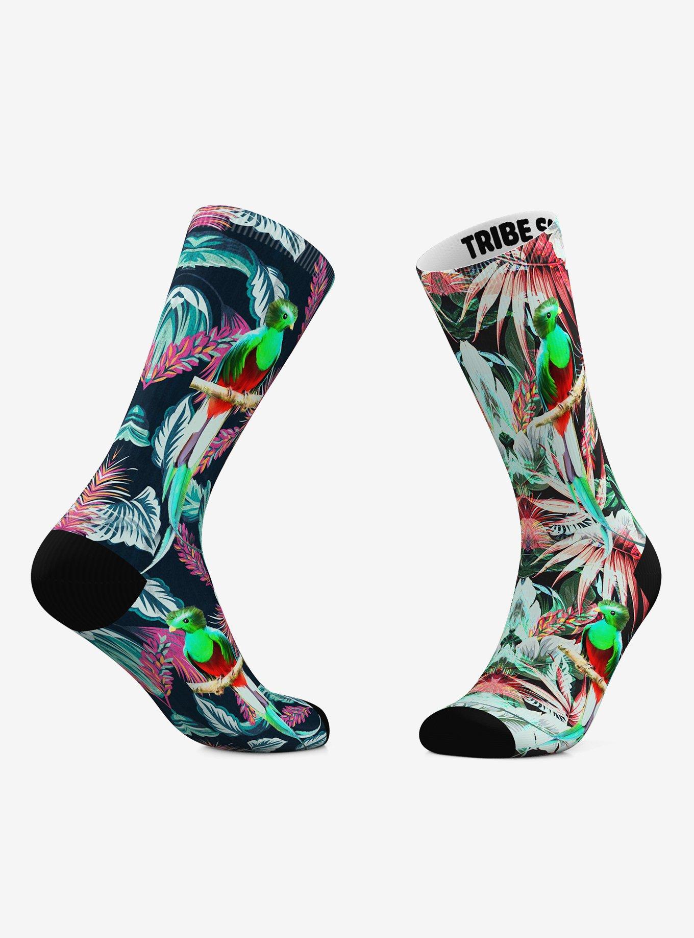 Roses And Quetzals Crew Socks 2 Pair, , hi-res